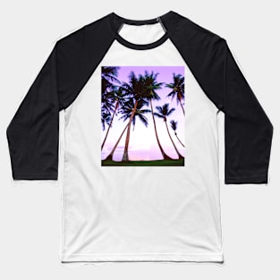 Beach Palm Trees at Sunset Baseball T-Shirt